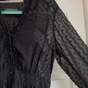 Black Tiered Anthropologie Dress - Size 4